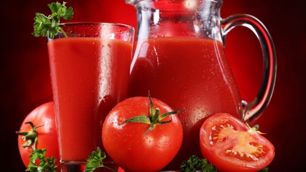 Bei Pankreatitis ohne Exazerbation ist frisch gepresster Tomatensaft sinnvoll. 