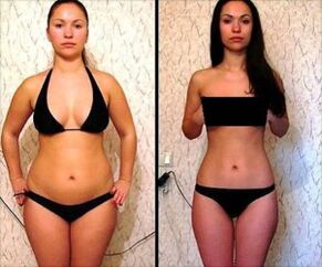 Mädchen vor und nach der 5-tägigen Wassermelonen-Diät
