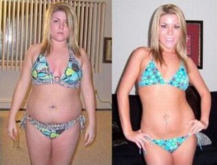 Vor und nach dem Abnehmen von 6 kg mit der Wassermelonen-Diät